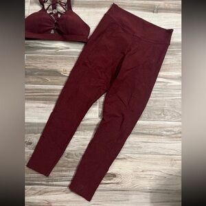 Bombshell Sportswear maroon black cherry sculpt leggings gym tights XL